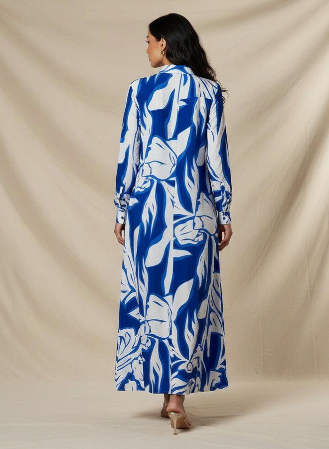 ايكونيك فستان قميص أيقوني مطبوع بياقة - Image 3